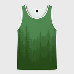 Майка-безрукавка мужская Зеленый Лес, цвет: 3D-белый