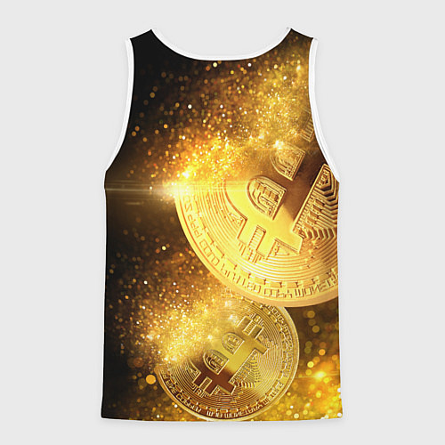 Мужская майка без рукавов БИТКОИН ЗОЛОТО BITCOIN GOLD / 3D-Белый – фото 2