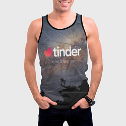 Майка-безрукавка мужская Tinder Find Love Тиндер, цвет: 3D-черный — фото 2