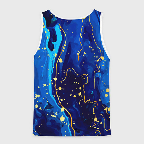 Мужская майка без рукавов СИНИЙ ГРАНИТ / 3D-Белый – фото 2