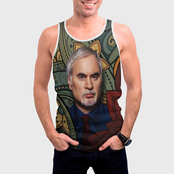 Майка-безрукавка мужская Меладзе Цветы Мандала, цвет: 3D-белый — фото 2