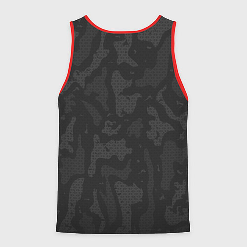 Мужская майка без рукавов Камуфляж для рыбака Борис / 3D-Красный – фото 2