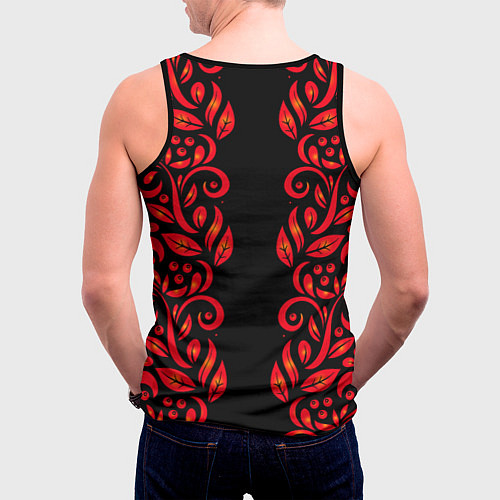 Мужская майка без рукавов ХОХЛОМА / 3D-Черный – фото 4
