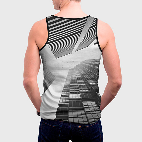 Мужская майка без рукавов Минимализм / 3D-Черный – фото 4