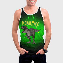 Майка-безрукавка мужская Roarrr! Динозавр T-rex, цвет: 3D-белый — фото 2
