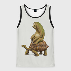 Мужская майка без рукавов Тише едешь А впрочем