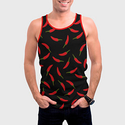 Майка-безрукавка мужская Chili peppers, цвет: 3D-красный — фото 2
