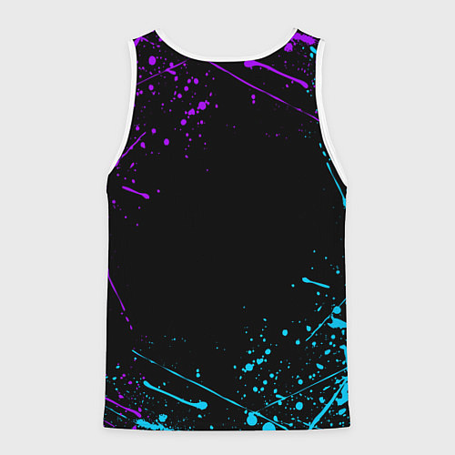 Мужская майка без рукавов GENSHIN IMPACT NEON LOGO / 3D-Белый – фото 2