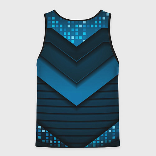 Мужская майка без рукавов 3D luxury blue abstract / 3D-Черный – фото 2