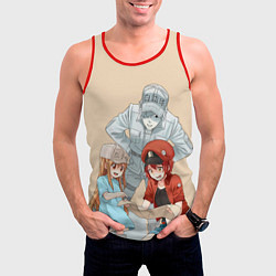 Майка-безрукавка мужская Клетки за работой, цвет: 3D-красный — фото 2