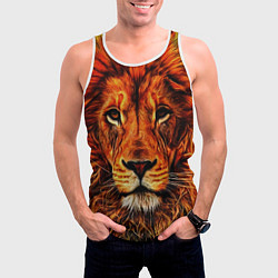 Майка-безрукавка мужская LION, цвет: 3D-белый — фото 2