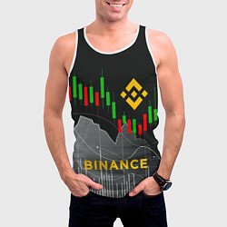 Майка-безрукавка мужская BINANCE БИНАНС ГРАФИК, цвет: 3D-белый — фото 2