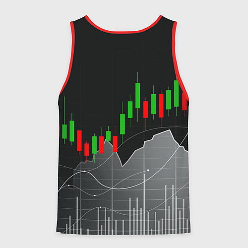 Мужская майка без рукавов BINANCE БИНАНС ГРАФИК / 3D-Красный – фото 2