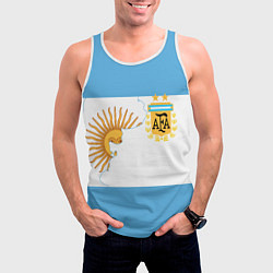 Майка-безрукавка мужская Сборная Аргентины, цвет: 3D-белый — фото 2
