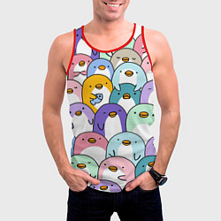 Майка-безрукавка мужская Пингвины, цвет: 3D-красный — фото 2