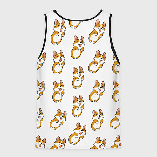 Мужская майка без рукавов Собаки Корги / 3D-Черный – фото 2