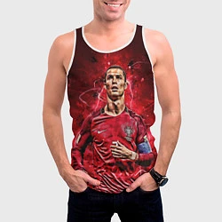 Майка-безрукавка мужская Cristiano Ronaldo Portugal, цвет: 3D-белый — фото 2