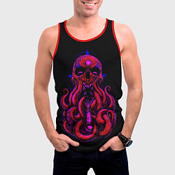 Майка-безрукавка мужская Череп Осьминог Octopus Skull, цвет: 3D-красный — фото 2