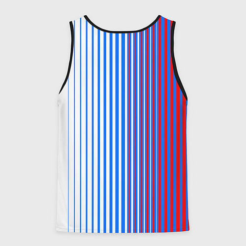 Мужская майка без рукавов ТРИКОЛОР РОССИИ РФ / 3D-Черный – фото 2