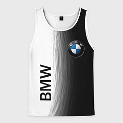 Майка-безрукавка мужская Black and White BMW, цвет: 3D-белый