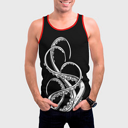 Майка-безрукавка мужская Octopus Black and White, цвет: 3D-красный — фото 2