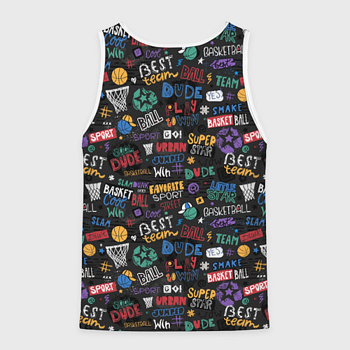 Мужская майка без рукавов Баскетбол / 3D-Белый – фото 2