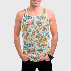 Майка-безрукавка мужская Разный Спорт, цвет: 3D-белый — фото 2