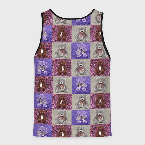 Мужская майка без рукавов Медведи на ковре / 3D-Черный – фото 2