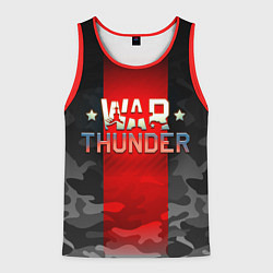 Майка-безрукавка мужская WAR THUNDER ВАР ТАНДЕР, цвет: 3D-красный