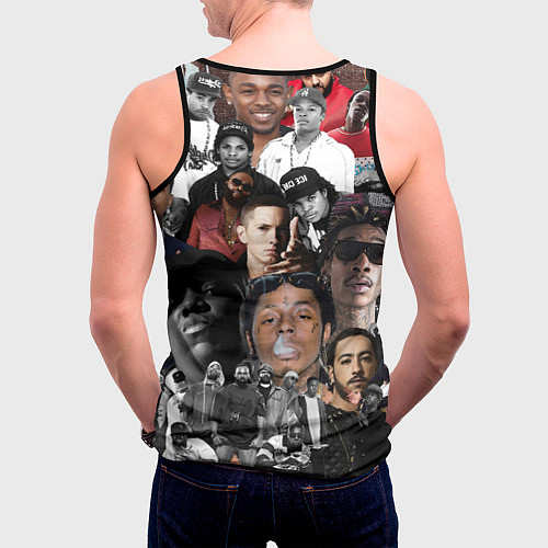 Мужская майка без рукавов Короли Рэпа KING RAP / 3D-Черный – фото 4
