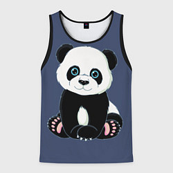 Майка-безрукавка мужская Милая Панда Sweet Panda, цвет: 3D-черный