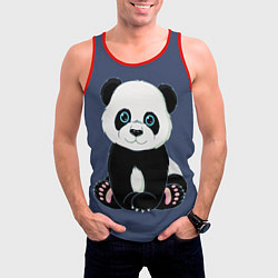 Майка-безрукавка мужская Милая Панда Sweet Panda, цвет: 3D-красный — фото 2