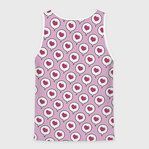 Мужская майка без рукавов Сердечки в облачках / 3D-Белый – фото 2