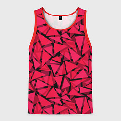 Майка-безрукавка мужская Красно-черный полигональный, цвет: 3D-красный