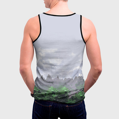 Мужская майка без рукавов СИРЕНОГОЛОВЫЙ ЛЕС / 3D-Черный – фото 4