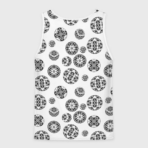 Мужская майка без рукавов Черно-белый геометрический узор / 3D-Белый – фото 2