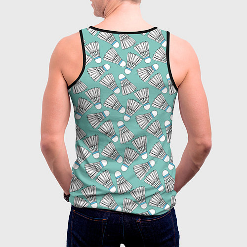 Мужская майка без рукавов Воланы на ментоловом / 3D-Черный – фото 4