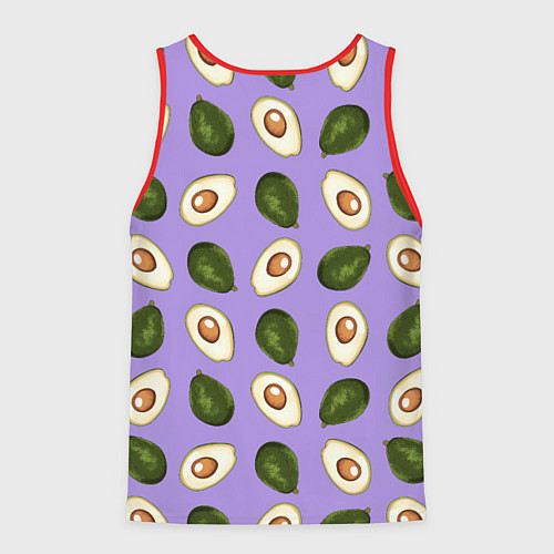 Мужская майка без рукавов Авокадо паттерн / 3D-Красный – фото 2