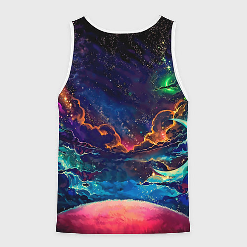 Мужская майка без рукавов Глубокий космос / 3D-Белый – фото 2