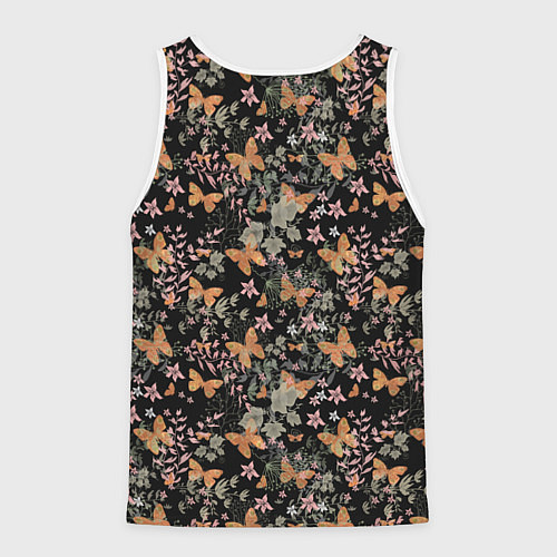 Мужская майка без рукавов Ретро узор Бабочки / 3D-Белый – фото 2