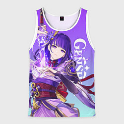 Майка-безрукавка мужская Genshin Impact, Сёгун Райдэн, цвет: 3D-белый