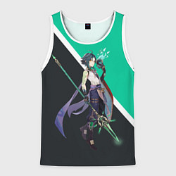 Майка-безрукавка мужская XIAO СЯО ГЕНШИН, цвет: 3D-белый