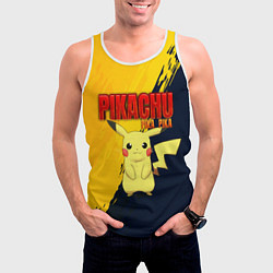Майка-безрукавка мужская PIKACHU PIKA PIKA ПИКАЧУ, цвет: 3D-белый — фото 2
