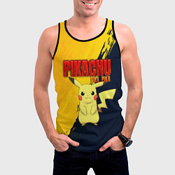 Майка-безрукавка мужская PIKACHU PIKA PIKA ПИКАЧУ, цвет: 3D-черный — фото 2
