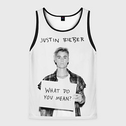 Майка-безрукавка мужская JUSTIN BIEBER, цвет: 3D-черный