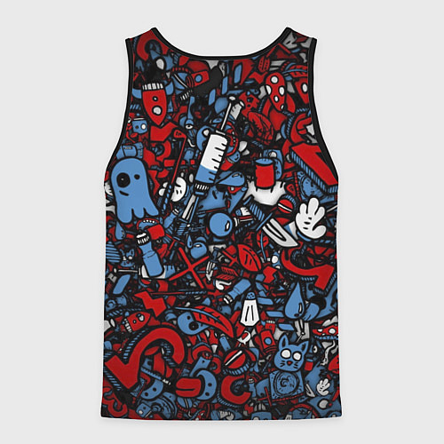 Мужская майка без рукавов RedBlue stikers / 3D-Черный – фото 2
