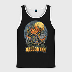 Майка-безрукавка мужская HALLOWEEN, цвет: 3D-белый