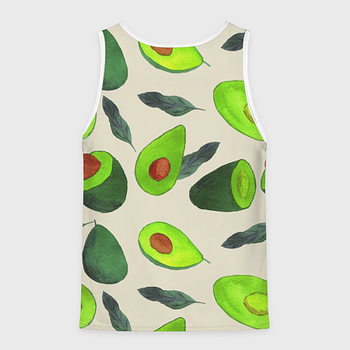 Мужская майка без рукавов Авокадо - фруктовый паттерн / 3D-Белый – фото 2