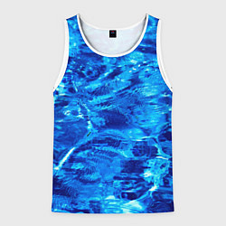 Майка-безрукавка мужская Голубая Вода Текстура, цвет: 3D-белый