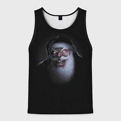 Майка-безрукавка мужская Свирепый кровожадный Санта, цвет: 3D-черный